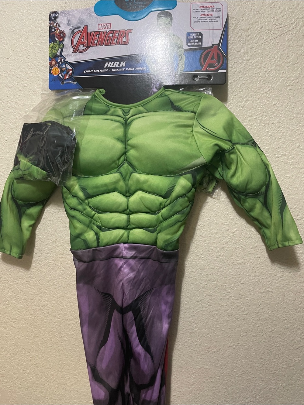 Marvel Avengers Child's Hulk Costume. NWT. Size 3T/ 4T. - Picture 5 of 9